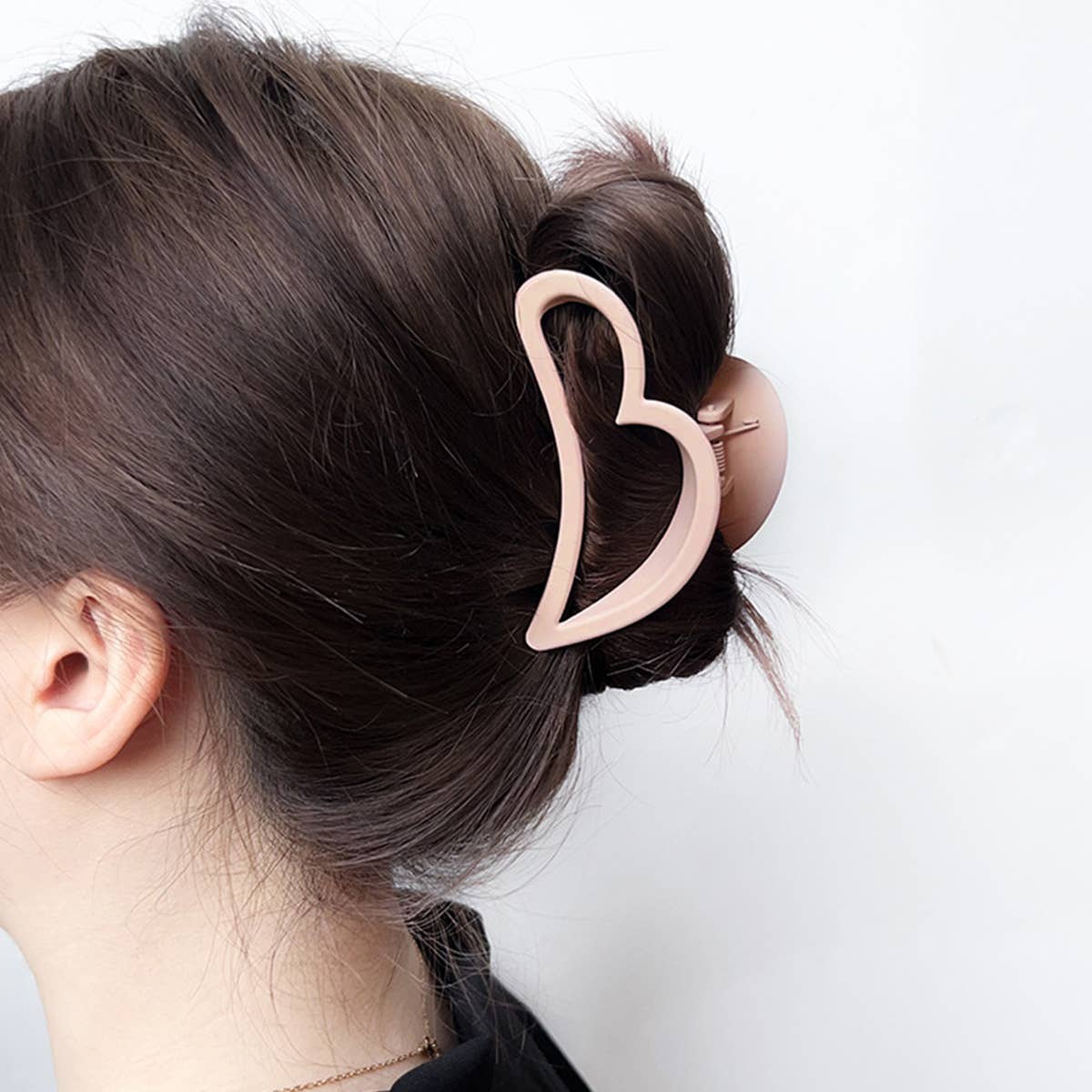 Heart Morandi Color Simple Hollow Hairpin