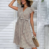 V Neck Leopard Print Plus-Size Dress_Cwdsd3402