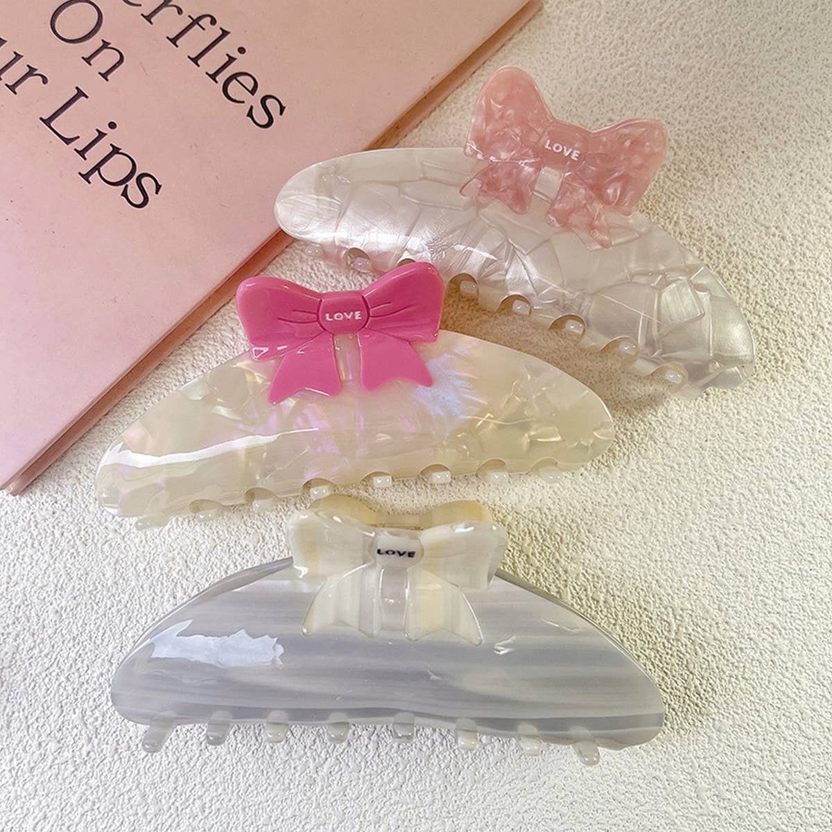 COLORBLOCK BOW ACETATE HAIR CLAW SWEET CHIC CLIP_CWAHA1341