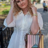 SPLICED RAINBOW SHOULDER BAG HANDBAG_CWAB1382