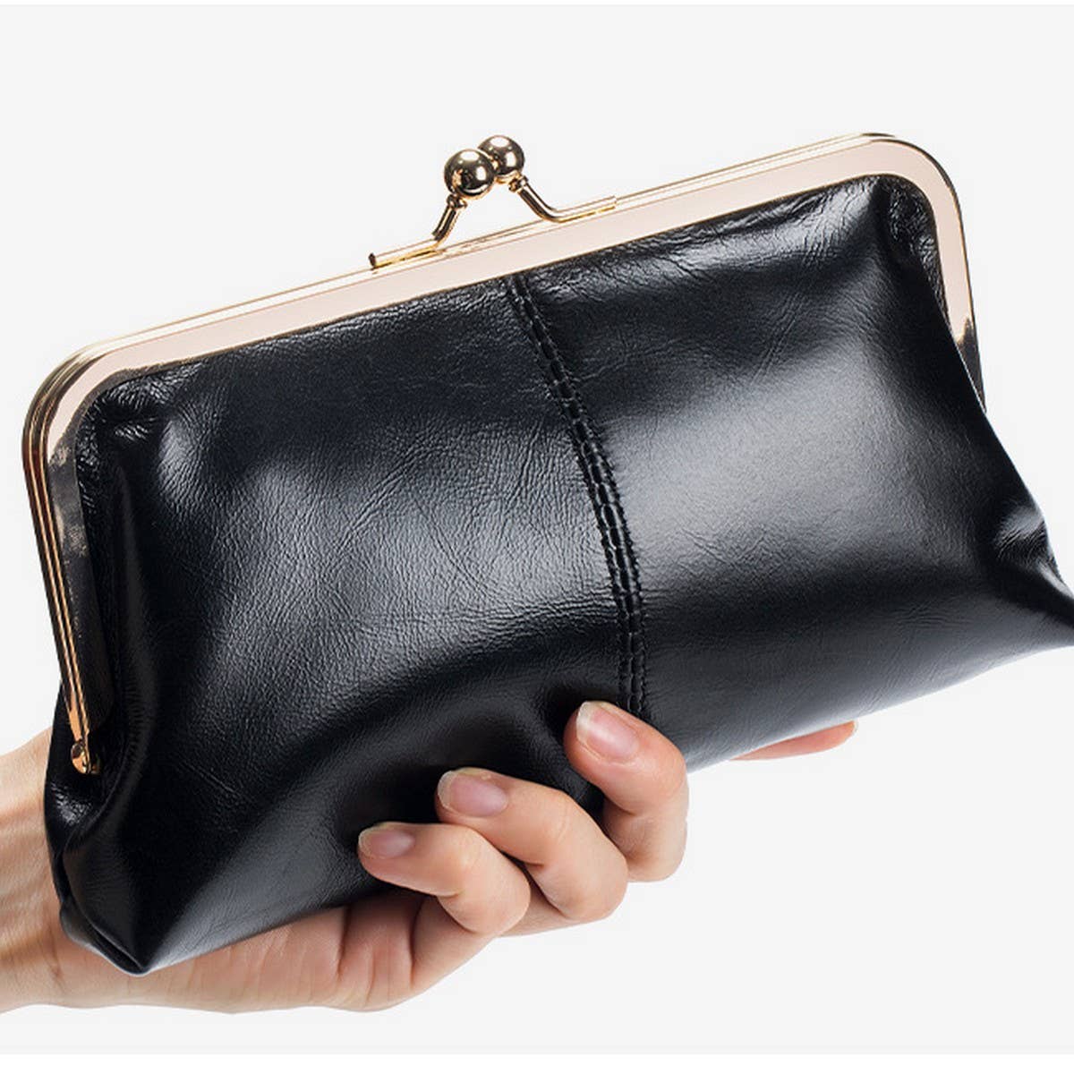 Womens Retro Long Leather Clutch Wallet Purse_Cuab00325