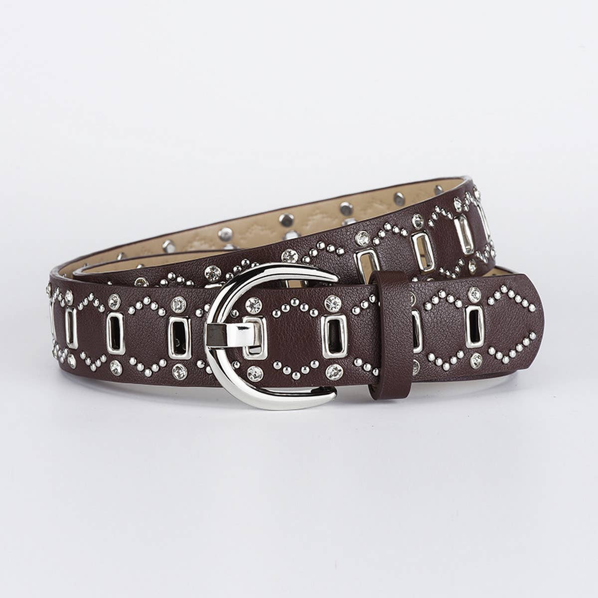 Women Popular Diamond Rivet Punk Style Belt_Cwabe0585