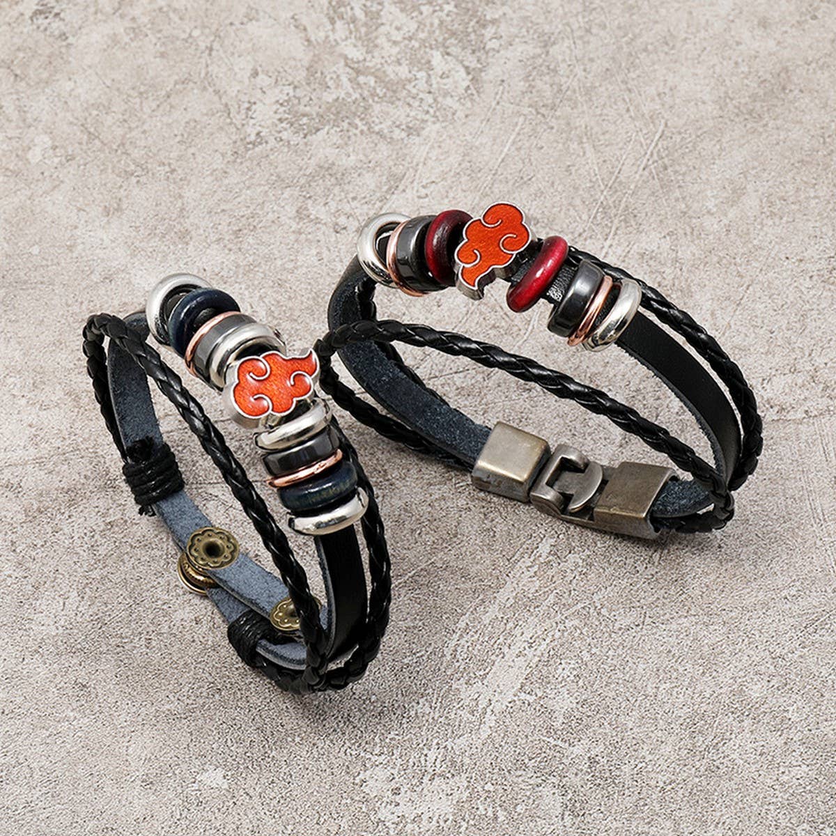 PERSONALIZED ANIME BRAIDED PUNK LEATHER BRACELET_CWMM4526