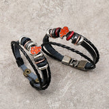 PERSONALIZED ANIME BRAIDED PUNK LEATHER BRACELET_CWMM4526
