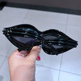 ONEPIECE SPECIALSHAPED MOUTH PEARL LINE SUNGLASSES_CWASG0763