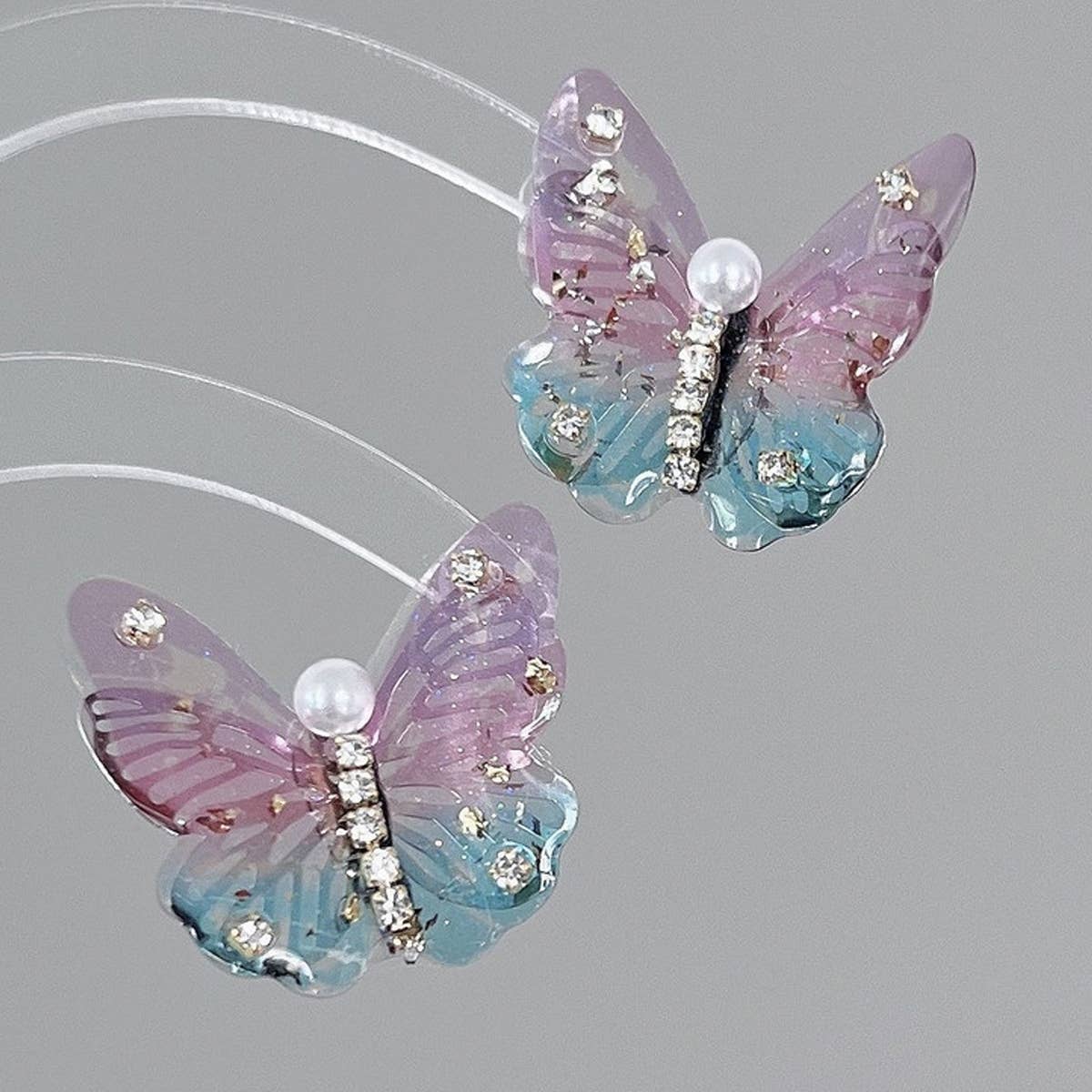 COLORFUL OIL PAINTING PEARL BUTTERFLY EARRINGS_CWAJE2043