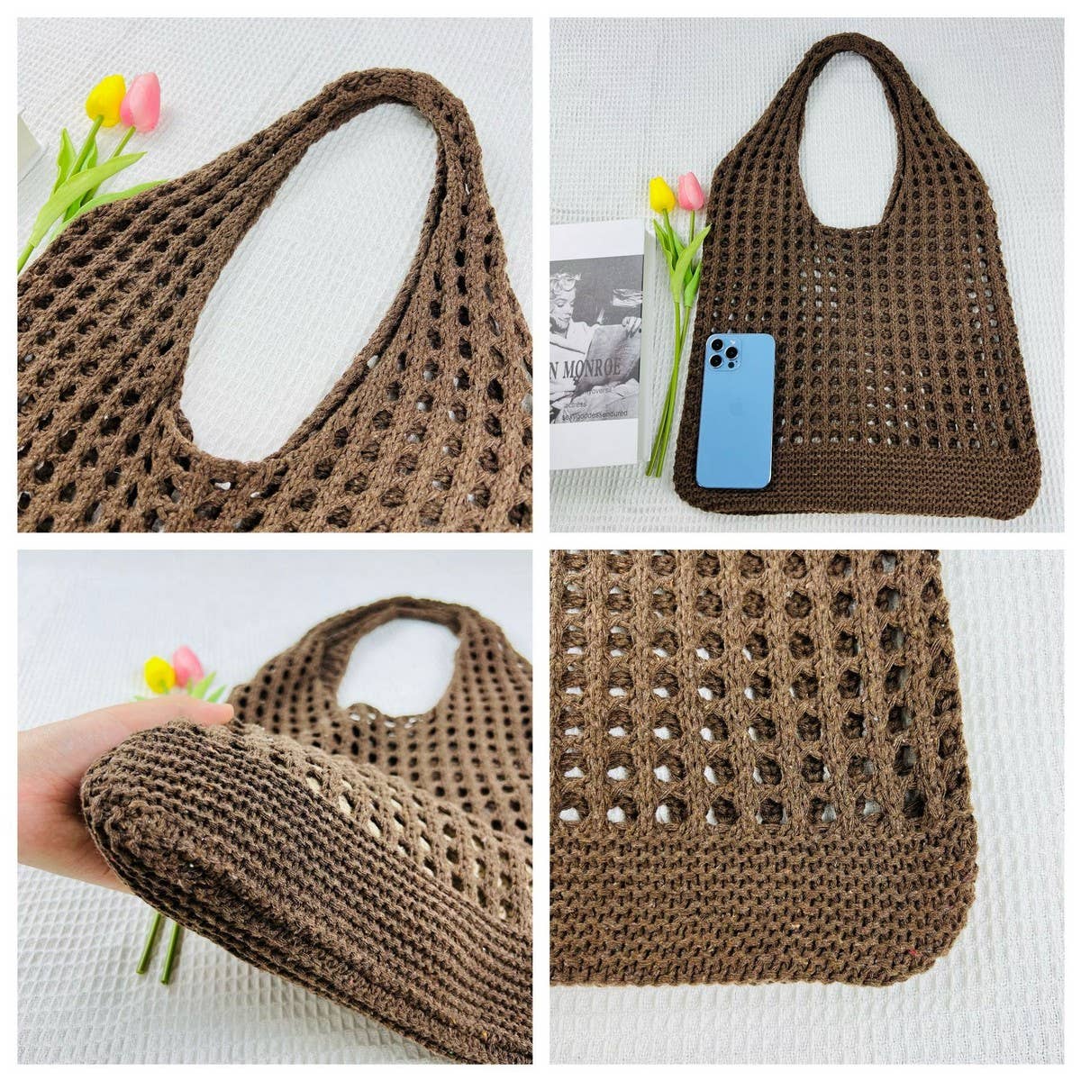 Cwab1953_Knitted Hollowed Out Tote Bag