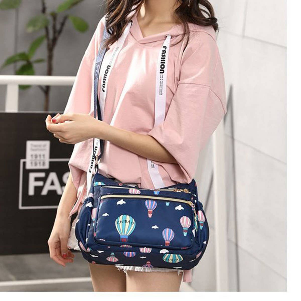 Multilayer Printed Backpack Shoulder Crossbody Bag_Cwasc1764