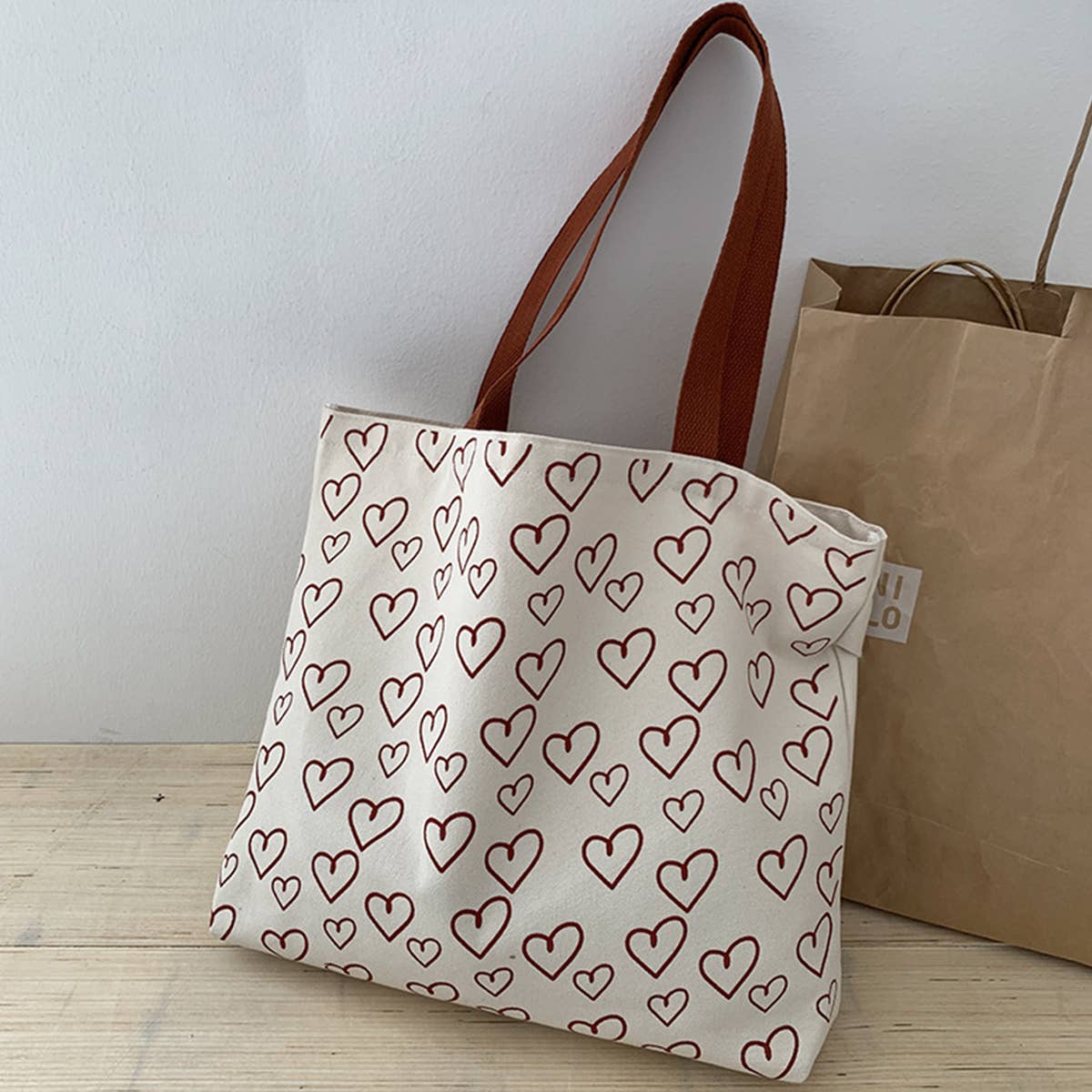 SIMPLE LOVE LAZY STYLE STUDENT CANVAS BAG_CWAB2152