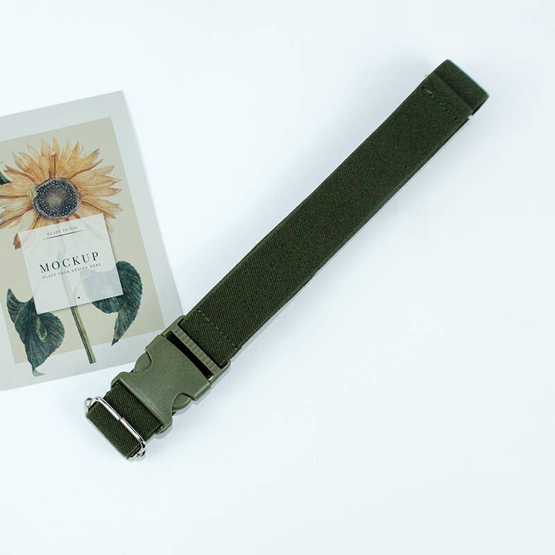 BUCKLE ADJUSTABLE SOLID COLOR BRAIDED BELT_CWABE0682