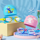 KIDS HD ANTI FOG SWIM GOGGLES CAP CUTE STYLE_CWMM6644