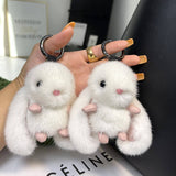 MINK FUR RABBIT BAG ORNAMENT HIGH END KEYCHAIN_CWMM2546