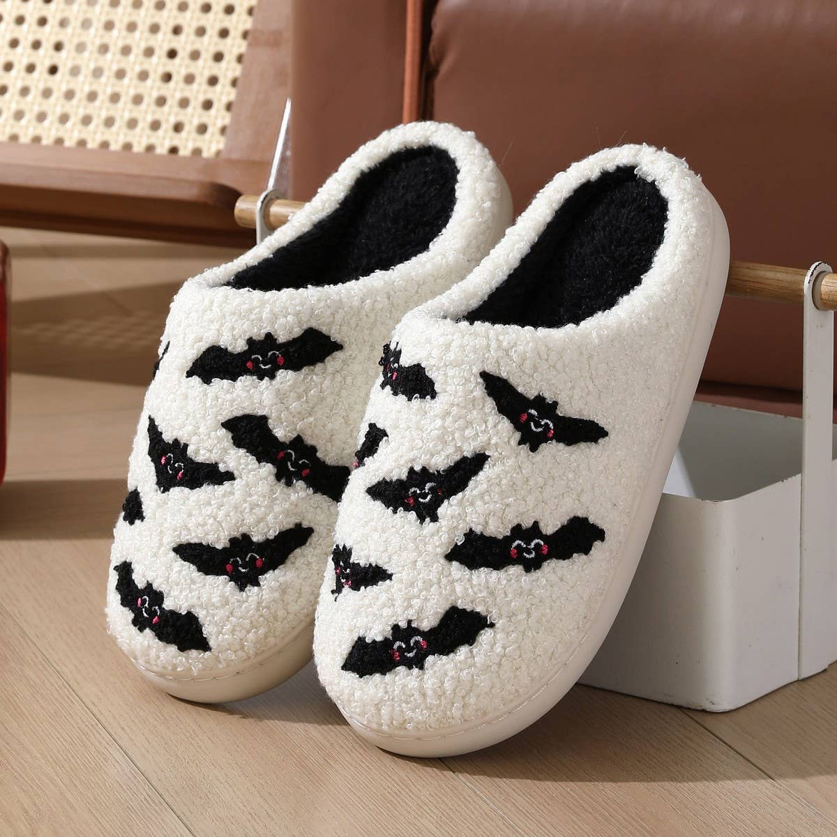 HALLOWEEN CARTOON SKULL PATTERN COTTON SLIPPERS_CWSHS0850