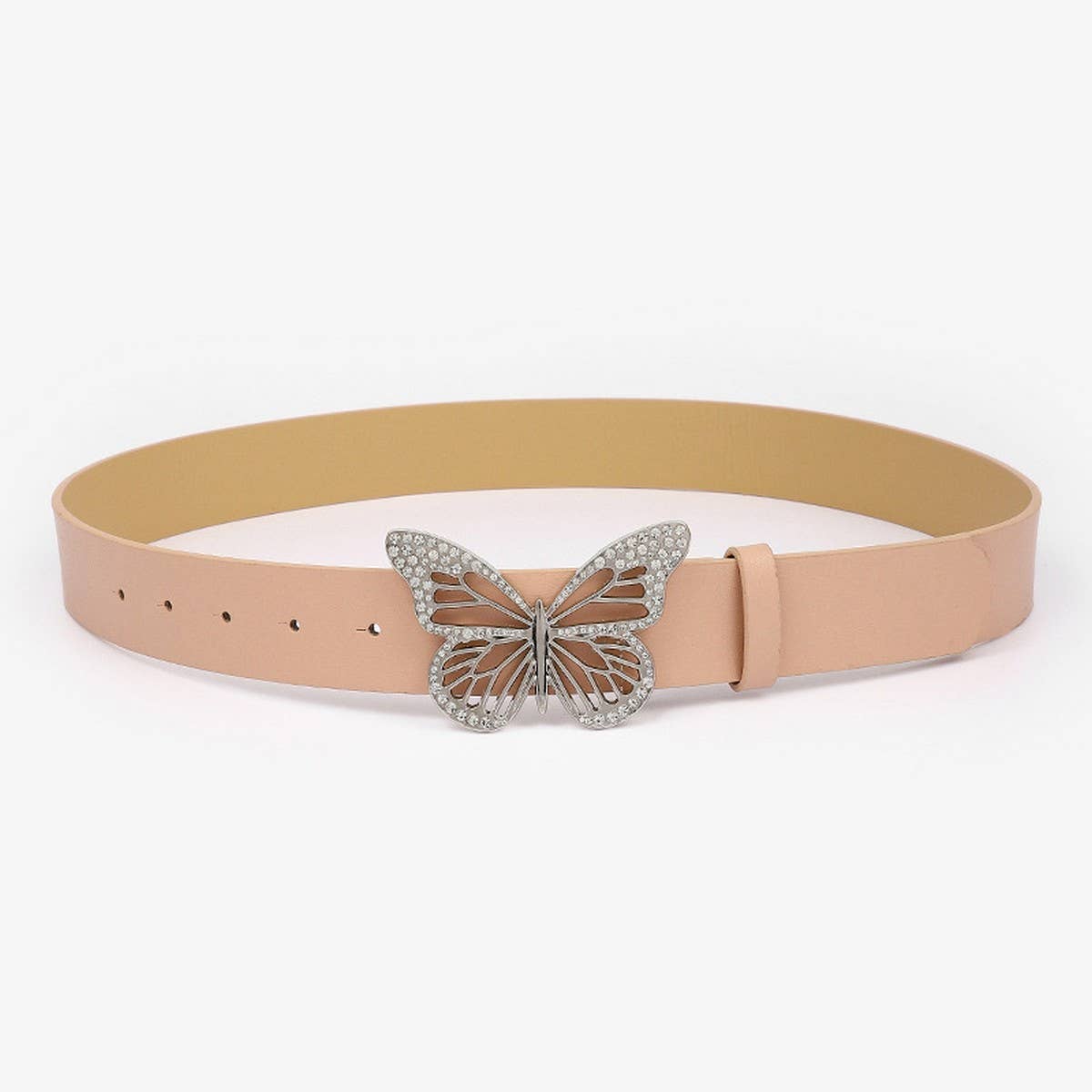 BUTTERFLY RHINESTONE BUCKLE LADIES SIMPLE BELT_CWABE0613