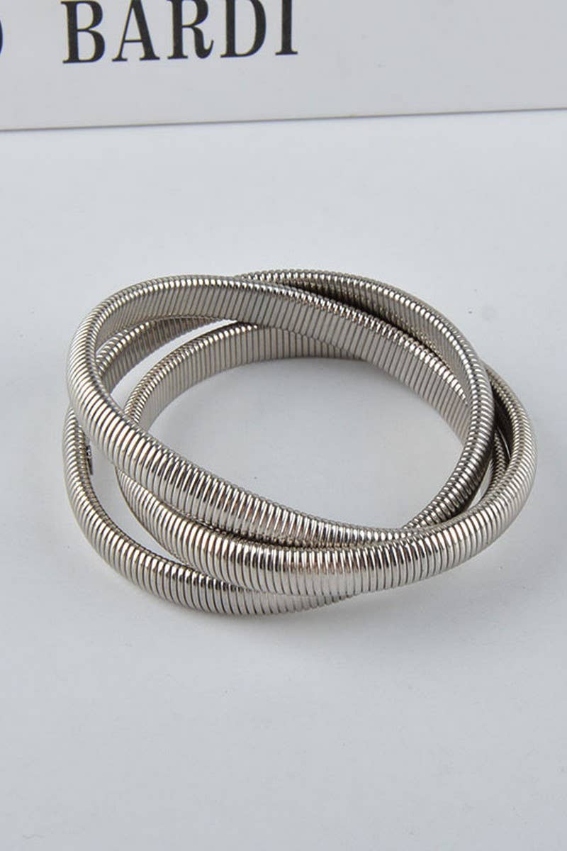 Cwaje1202_Interweaved Snake Chain Bracelet