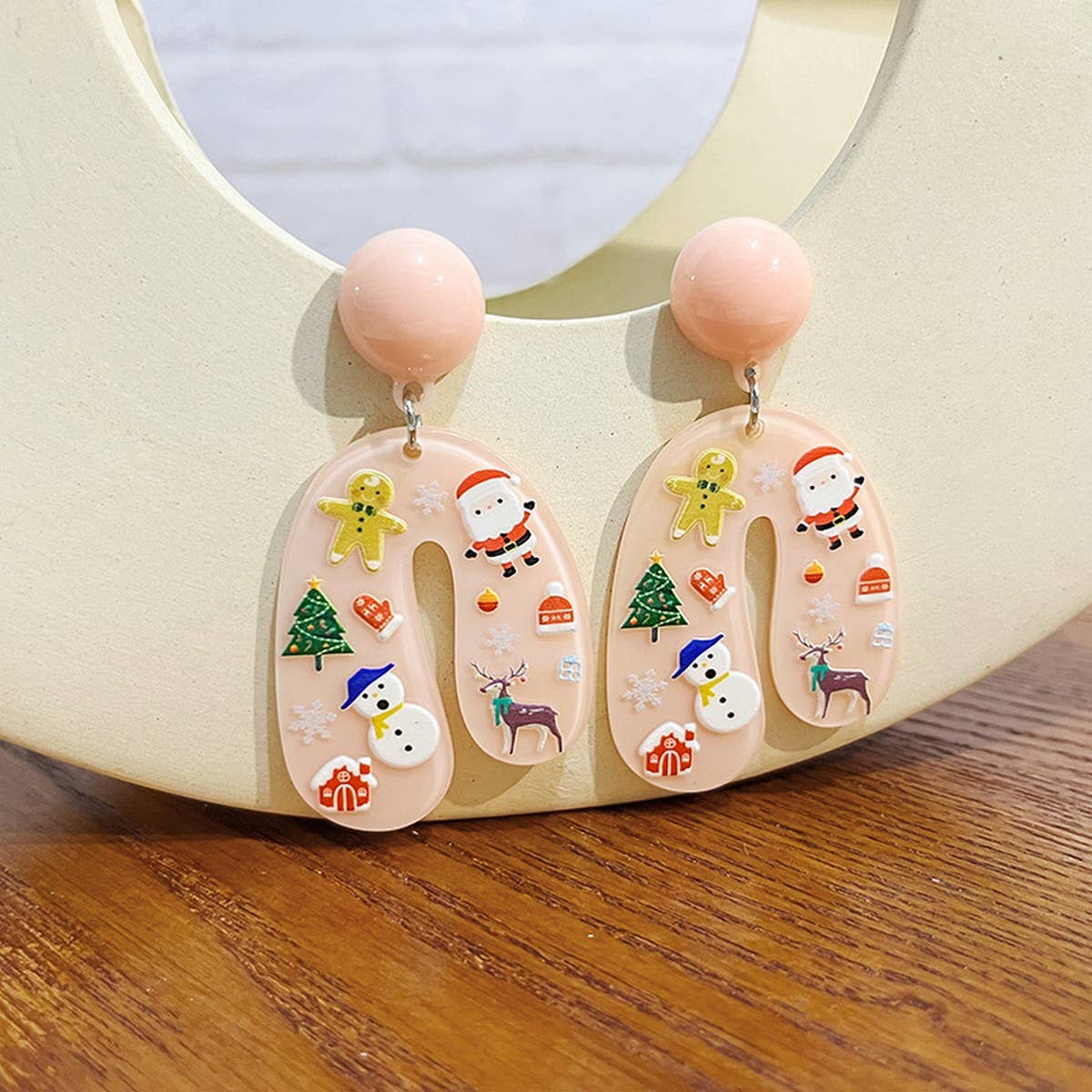 CARTOON U SHAPED PRINT SWEET EARRINGS_CWAJE1872