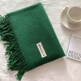 COLORBLOCK TASSEL SCARF THICK WRAP FOR STUDENTS_CWASC2281