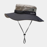 FOLDABLE WIDE BRIM UV PROTECTION PONYTAIL SUN HAT_CWAH3795