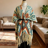 Thick Open-Side Shawl Women Winter Poncho_Cwocasl00094