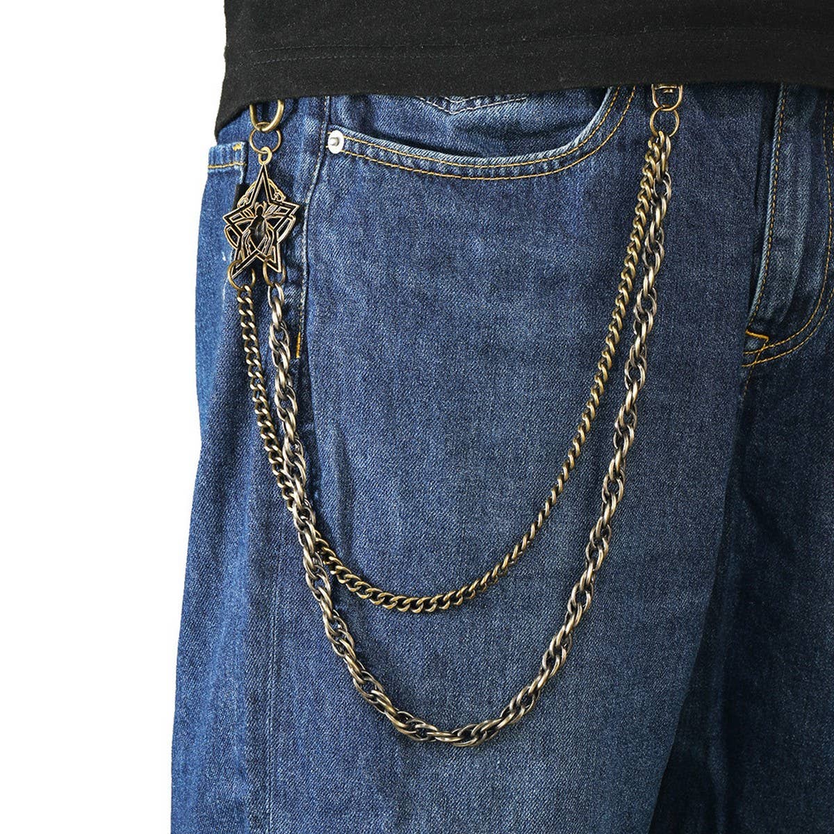 HIP HOP PUNK DOUBLE CHAIN PANTS CHAIN_CWMM4823