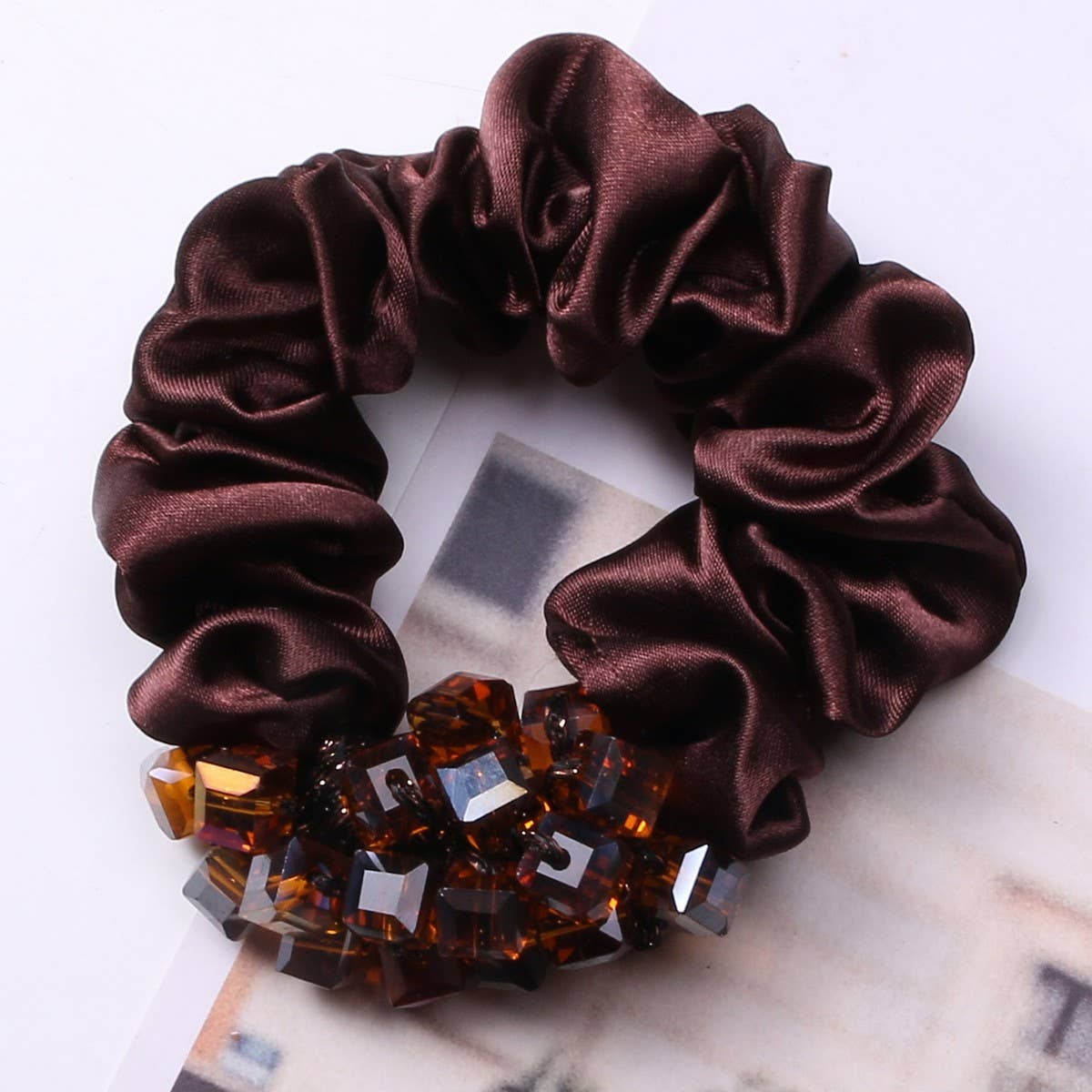 ELEGANT CRYSTAL SCRUNCHIE FASHION HAIR TIE_CWAHA6863