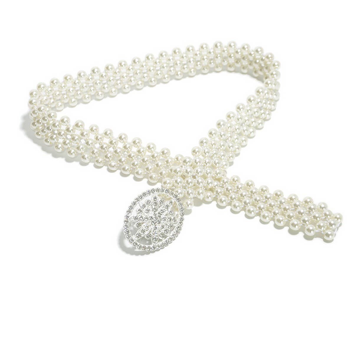 Women'S Sweet Elastic Pearl Wide Waist Chain_Cwabe0504