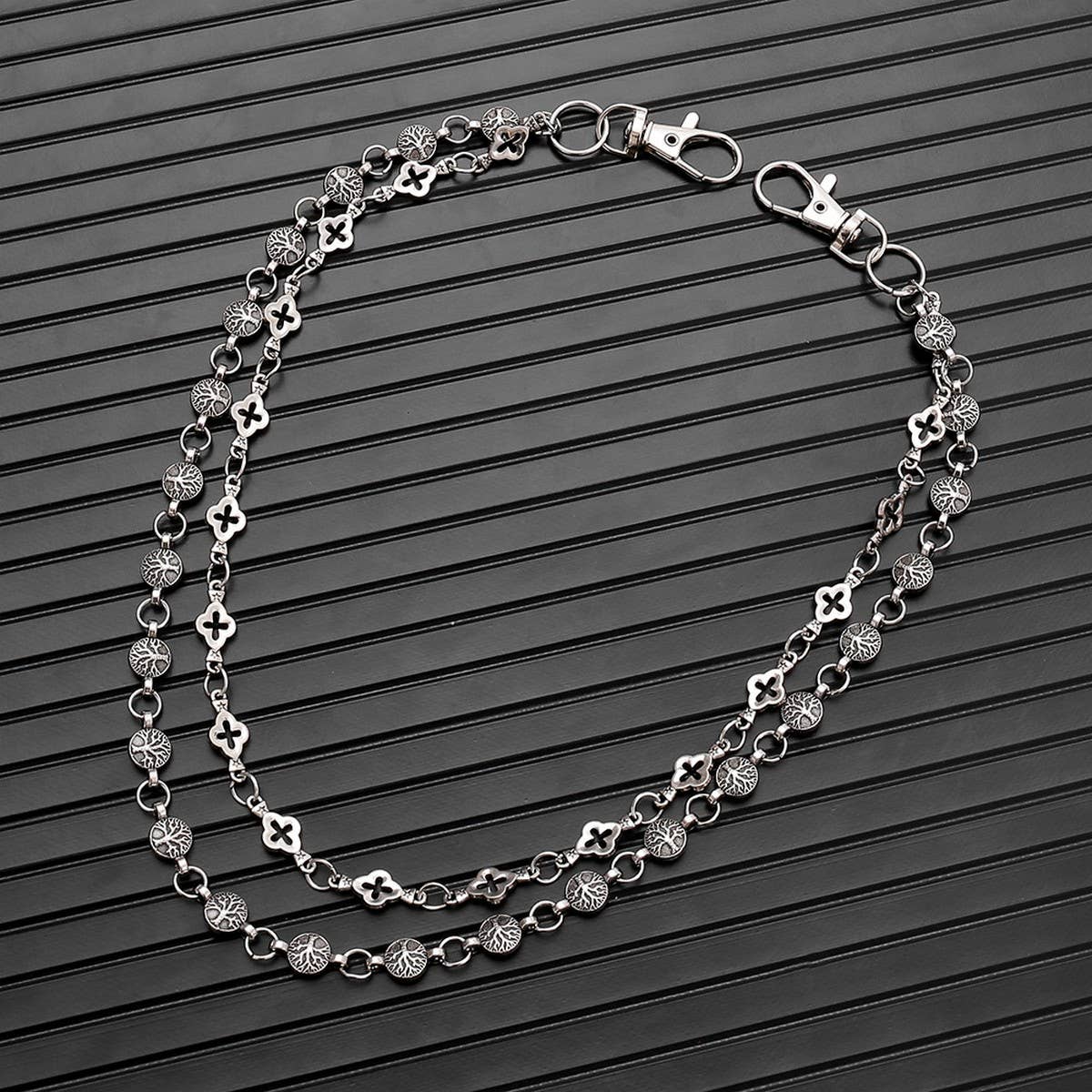 PERSONALIZED PUNK DARK DOUBLE LAYER TROUSER CHAIN_CWMM4892