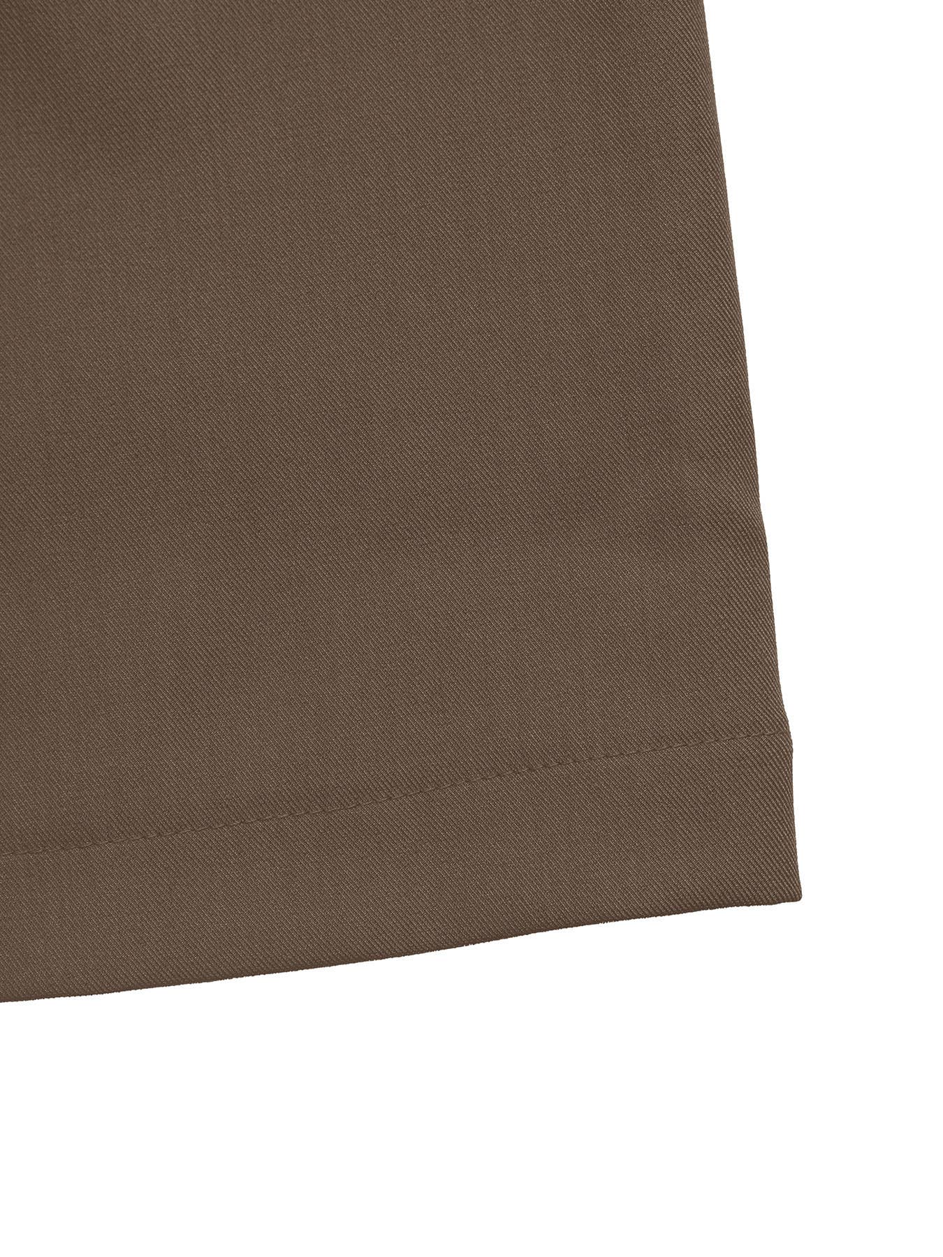 Stretched-Waist Drawstring Straight-Leg Trousers