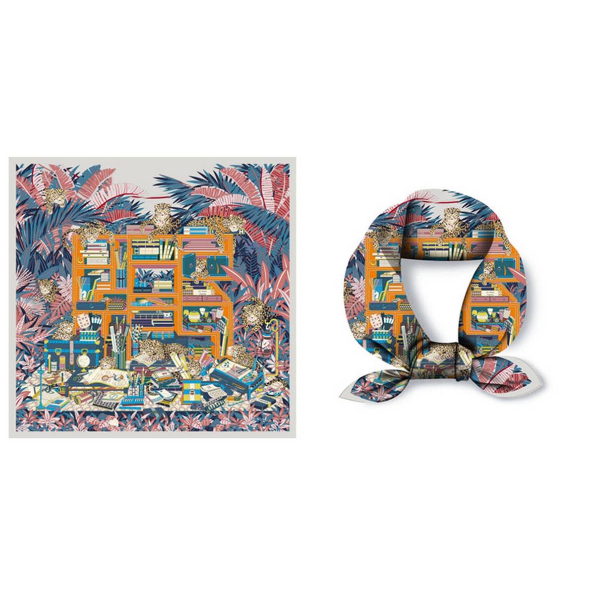 GREEN SILK SCARF VERSATILE NECK TIE HAIR ACCES_CWASC0659