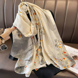 SILKY PRINT SCARF WRAP CHIC BEACH SUN COVER_CWASC0523