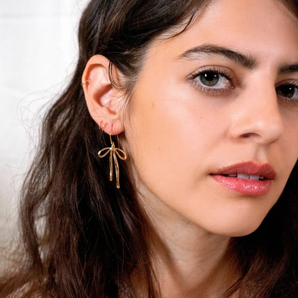 FASHION 18K GOLD STAINLESS STEEL BOW EARRINGS_CWASC1682