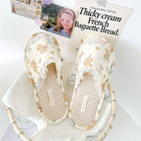 Womens Linen Bottom Non-Slip Home Slippers_Cwmm2979