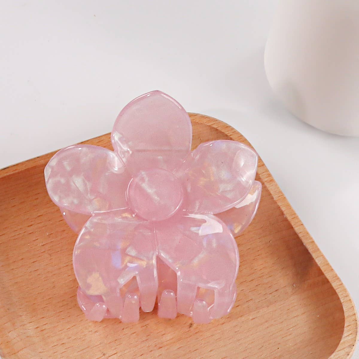 Cwaha1614_Simple Solid Color Flowers Hair Claw Clip