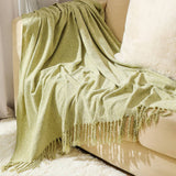 FRINGED SOFT AND WARM KNITTED BLANKET_CWMM0201