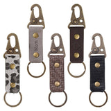 Vintage Leopard Weave Leather Keychain Pendant_Cwmm0579