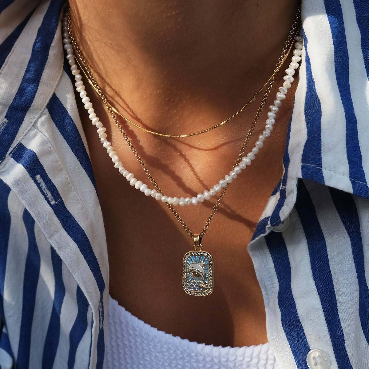 HOLIDAY INSPIRED COLORFUL TAROT NECKLACE_CWMM5329