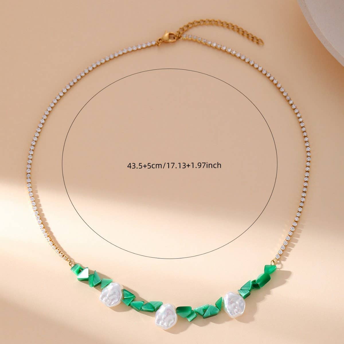 SHAPED PEARL NATURAL STONE PENDANT NECKLACE_CWMM3628