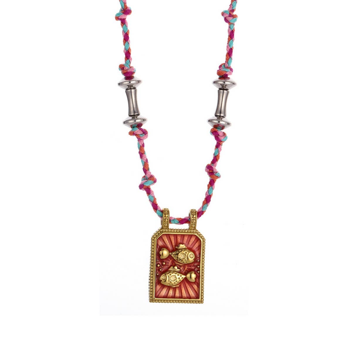 HANDMADE ZODIAC ROPE NECKLACE WITH OCEAN CHARMS_CWMM8830