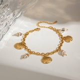 18K GOLD SEASHELL PENDANT BRACELET OCEAN STYLE_CWAJE4669