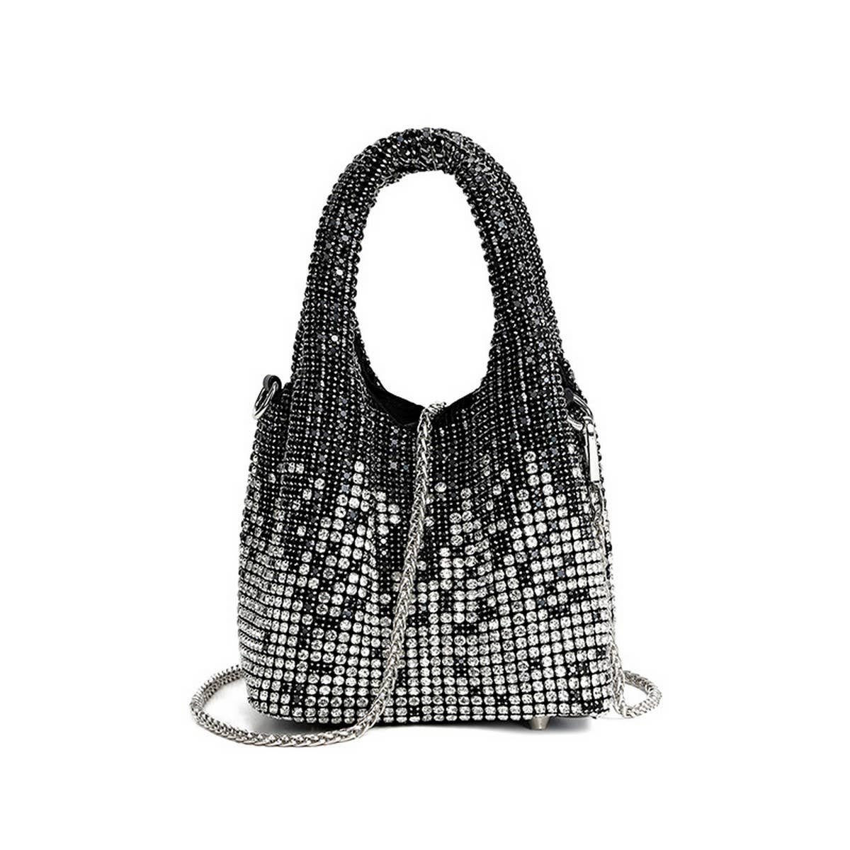 LADIES GRADIENT RHINESTONE PORTABLE EVENING BAG_CWAB3584