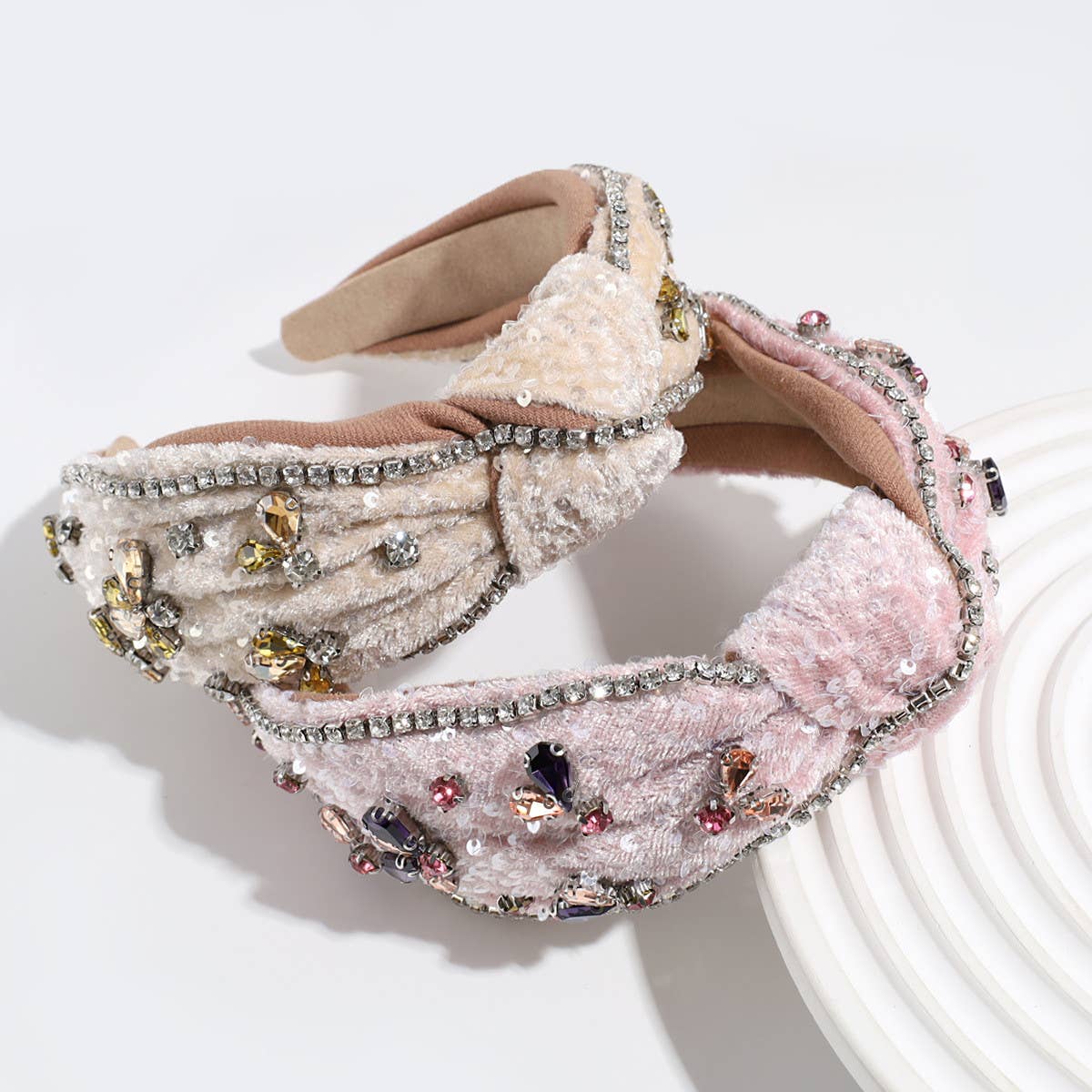 Vintage Rhinestone Flower Headband