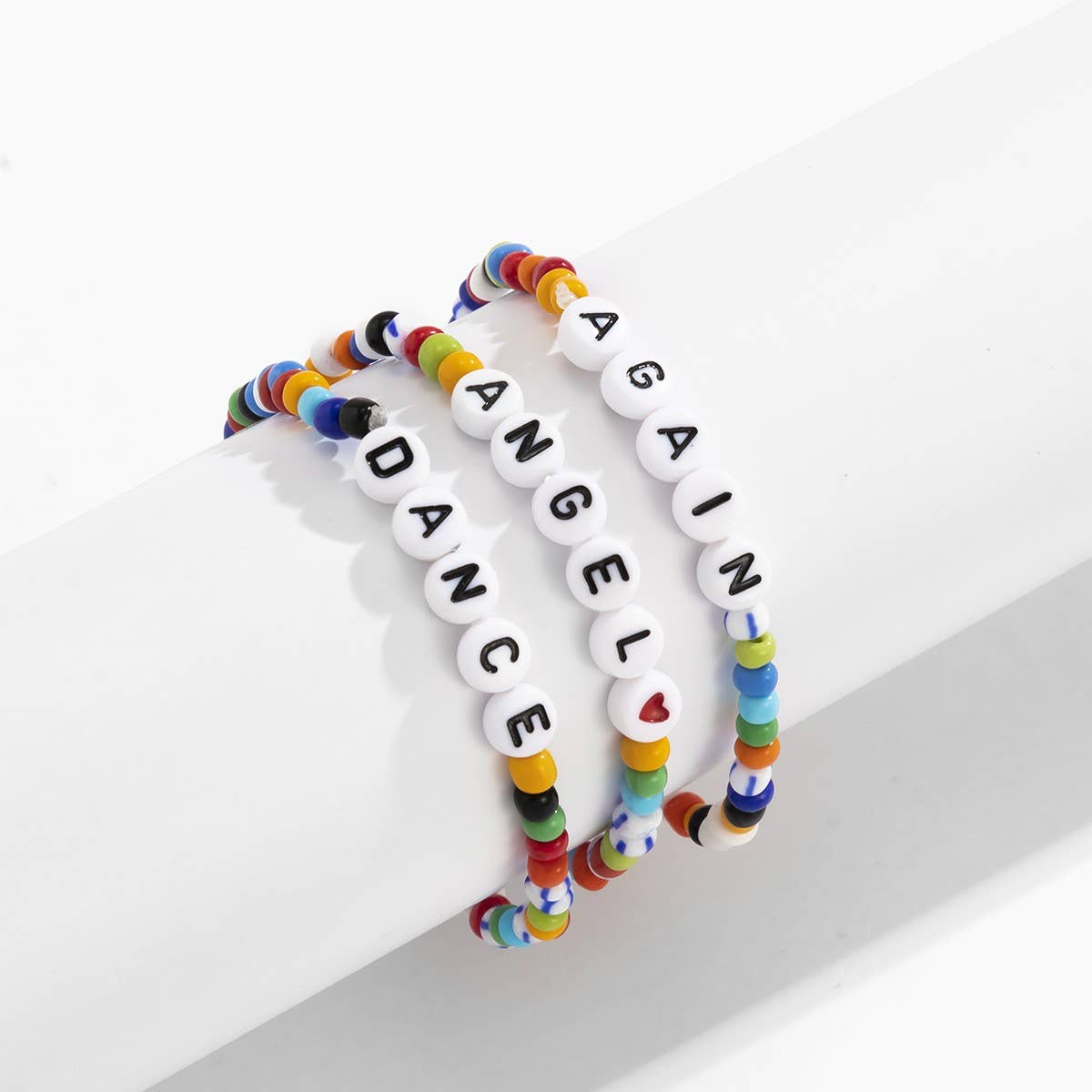 LETTER MIXED COLOR MACARON BEADED BRACELET_CWAJE1498