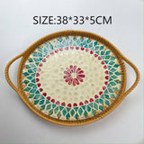 RATTAN DESKTOP LIGHT LUXURY SHELL TRAY STORAGE TRAY_CWMM4538