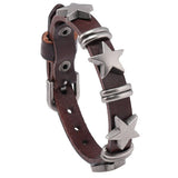 FIVE POINTED STAR RETRO COWHIDE CREATIVE BRACELET_CWMM4468