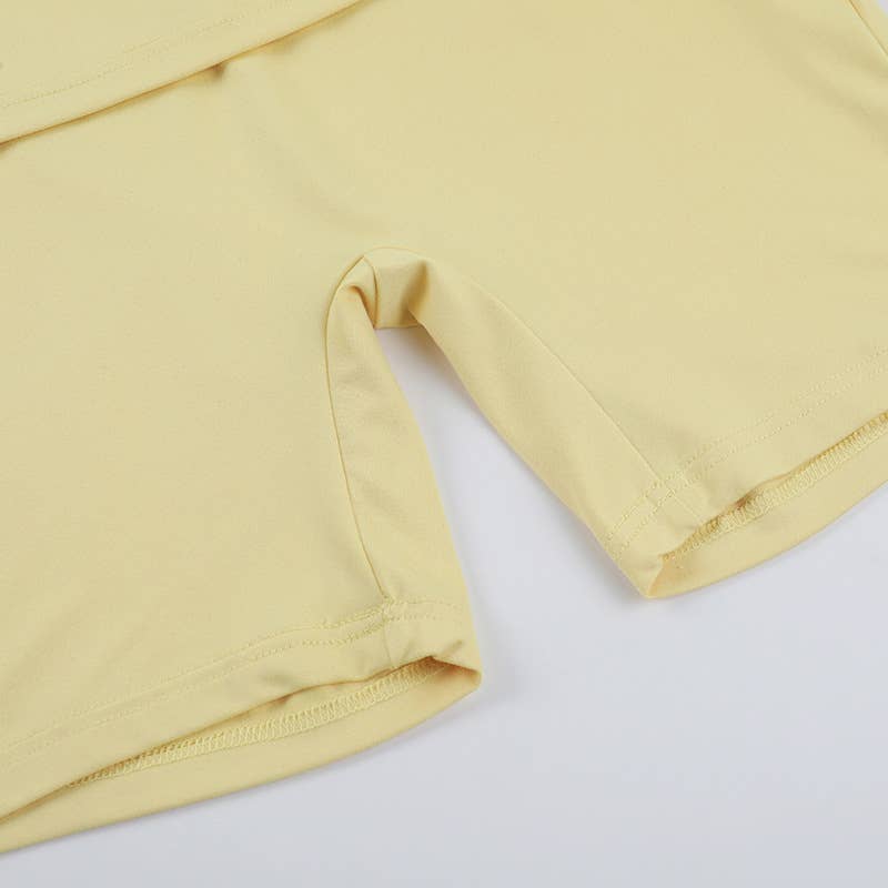 Square Neck Pleated Trendy  Crop Top Set