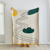 NEW VINTAGE COTTON KNITTED WARM THROW BLANKET_CWMM2384