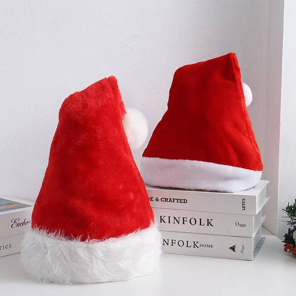CHILDREN ADULT CHRISTMAS GIFT BRUSHED SANTA HAT_CWAH2317