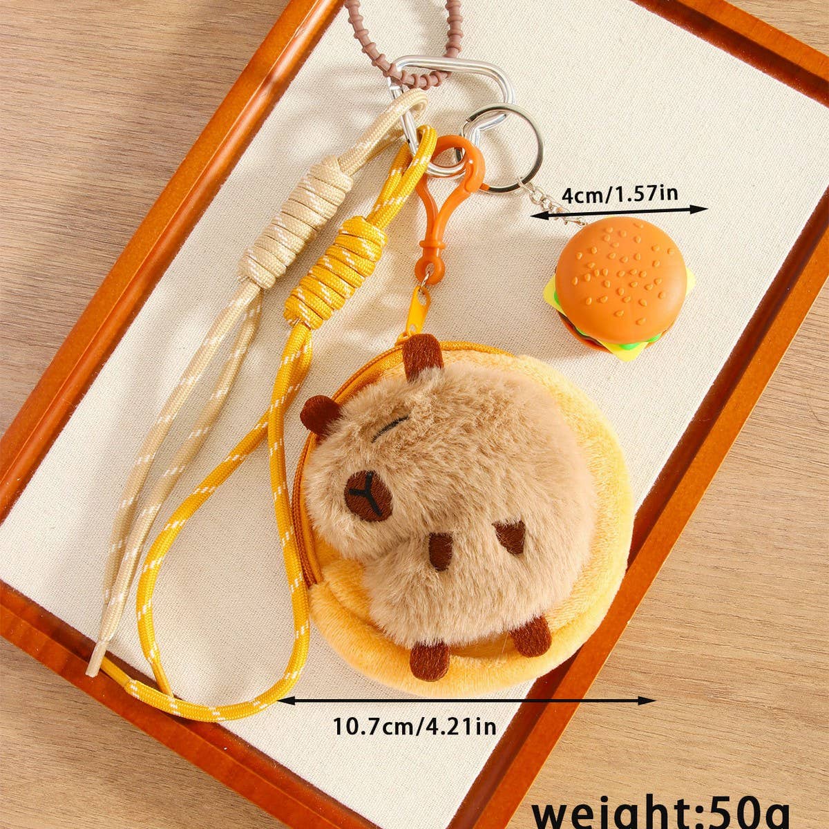 CAPYBARA PLUSH COIN EARBUD BAG KEYCHAIN_CWMM7746