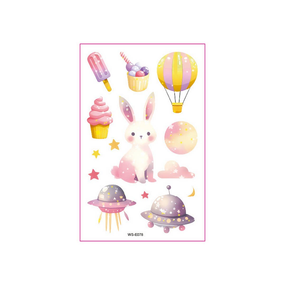 GLITTER CARTOON TATTOO STICKERS FOR KIDS BEAR SET_CWMM8363