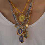 HANDMADE ZODIAC NECKLACE WITH ENAMEL CHARMS_CWMM8810